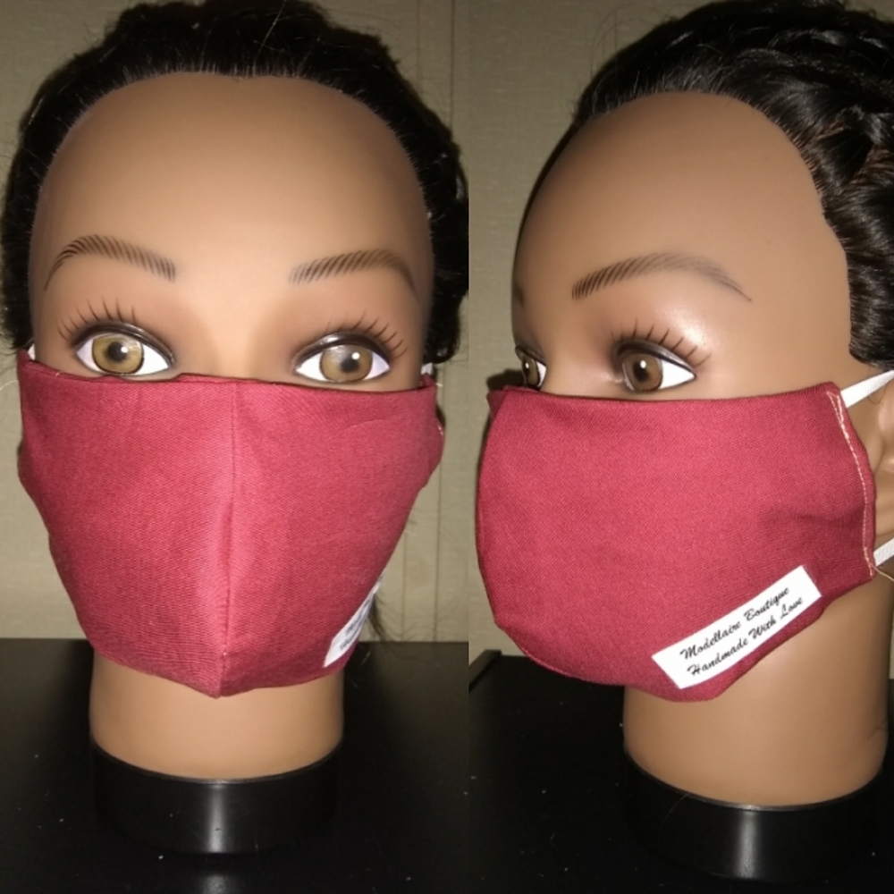 Burgundy Face Mask